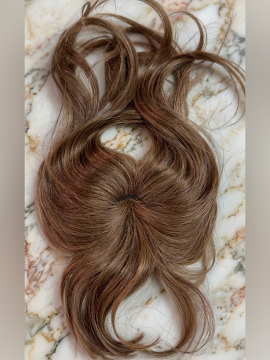 Other - Synthetic 11"  Women's Hair Topper Clip-In - Natural Light Brown With Bangs